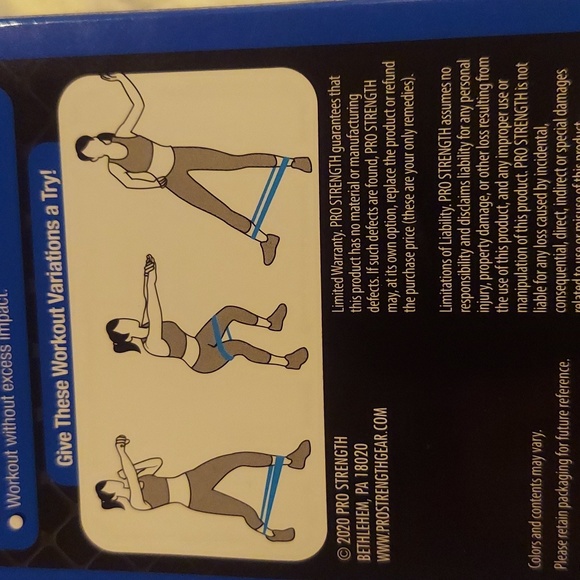 NEW Pro Strength 3pk Exercise bands resistance training with Light-Med-Heavy - Picture 3 of 3
